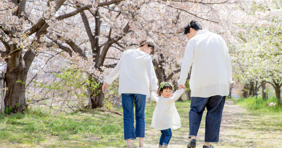 桜と一緒に撮る、記念写真